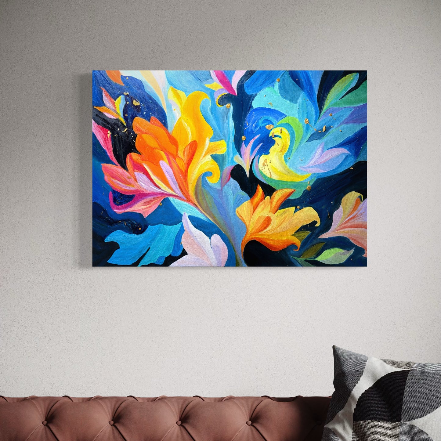 One Of A Kind Ethereal Bloom Oil Painting | Abstract Floral Canvas Art (70x50 cm)
