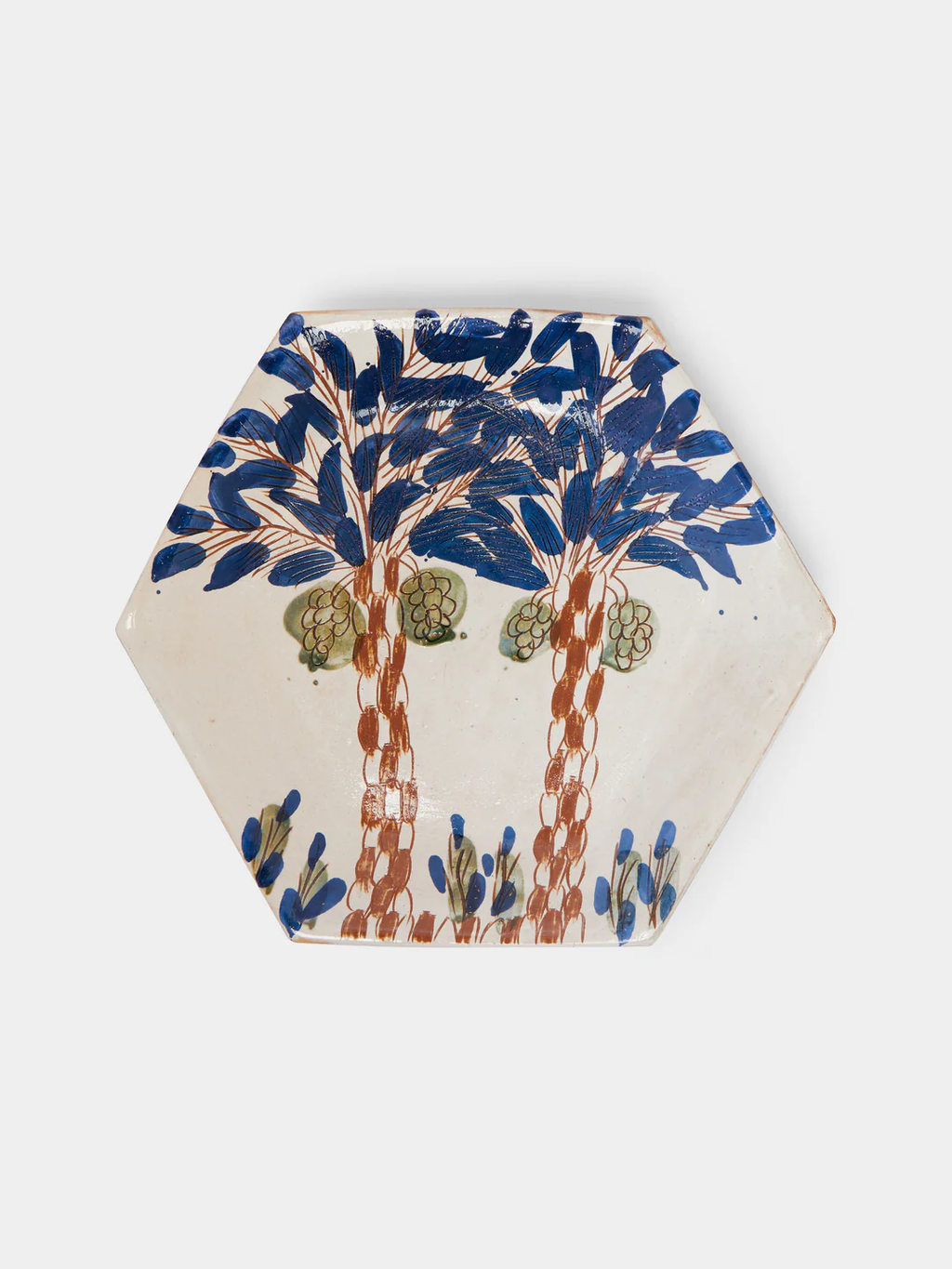 Anut Cairo Date Hand-Painted Ceramic Hexagonal Platter
