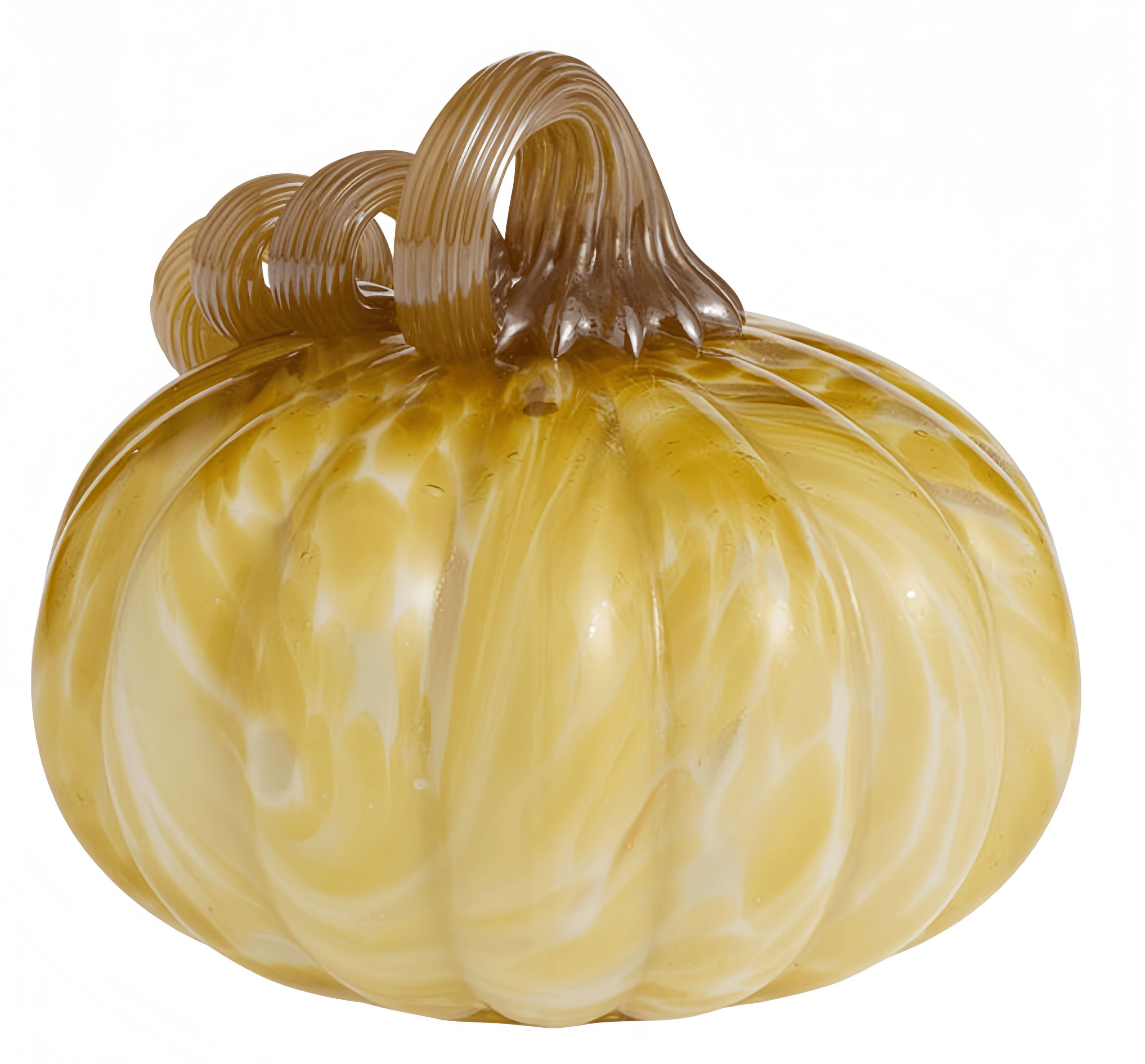 Modern Handblown Glass Pumpkin Decor