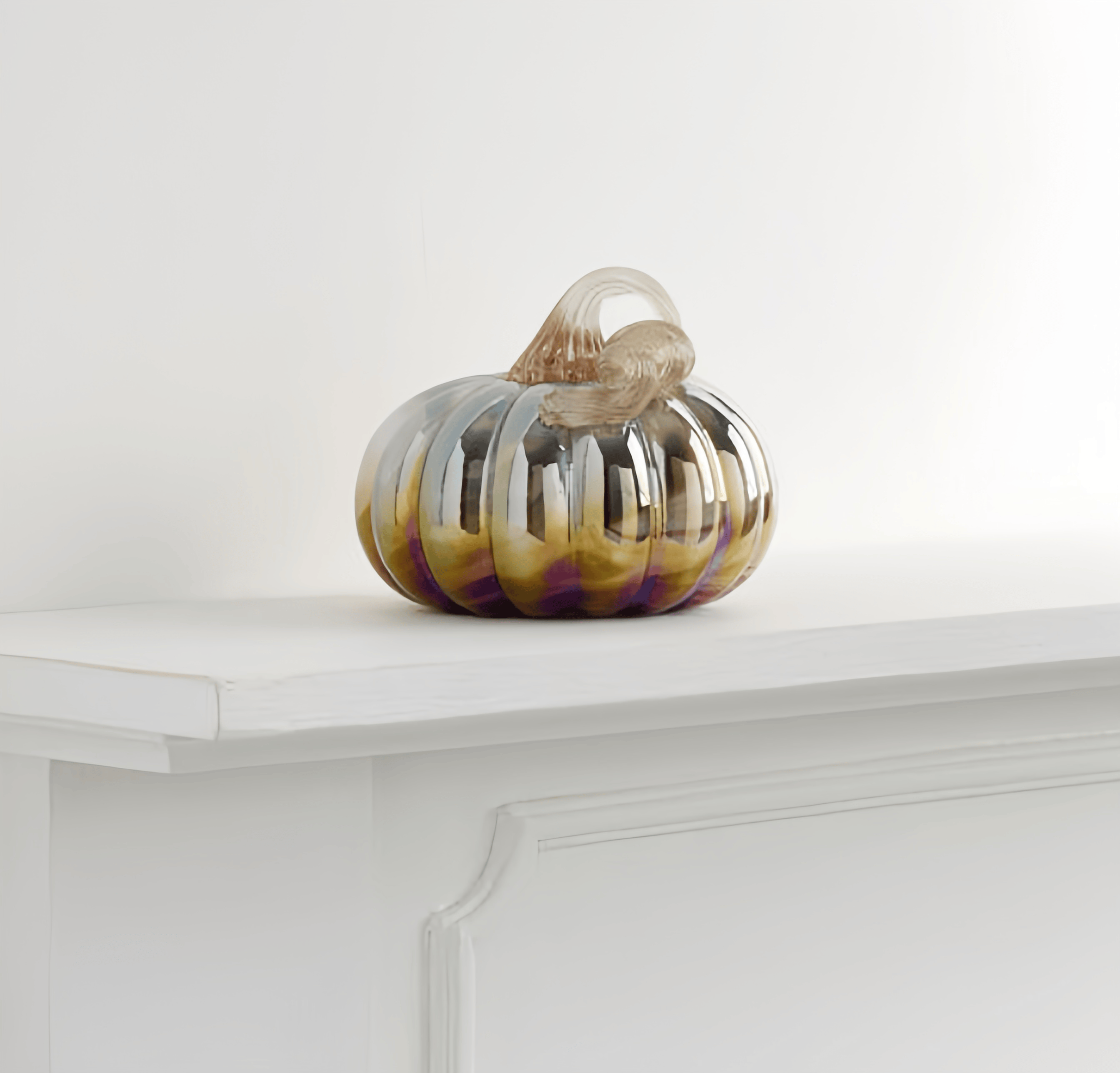 Modern Handblown Glass Pumpkin Decor