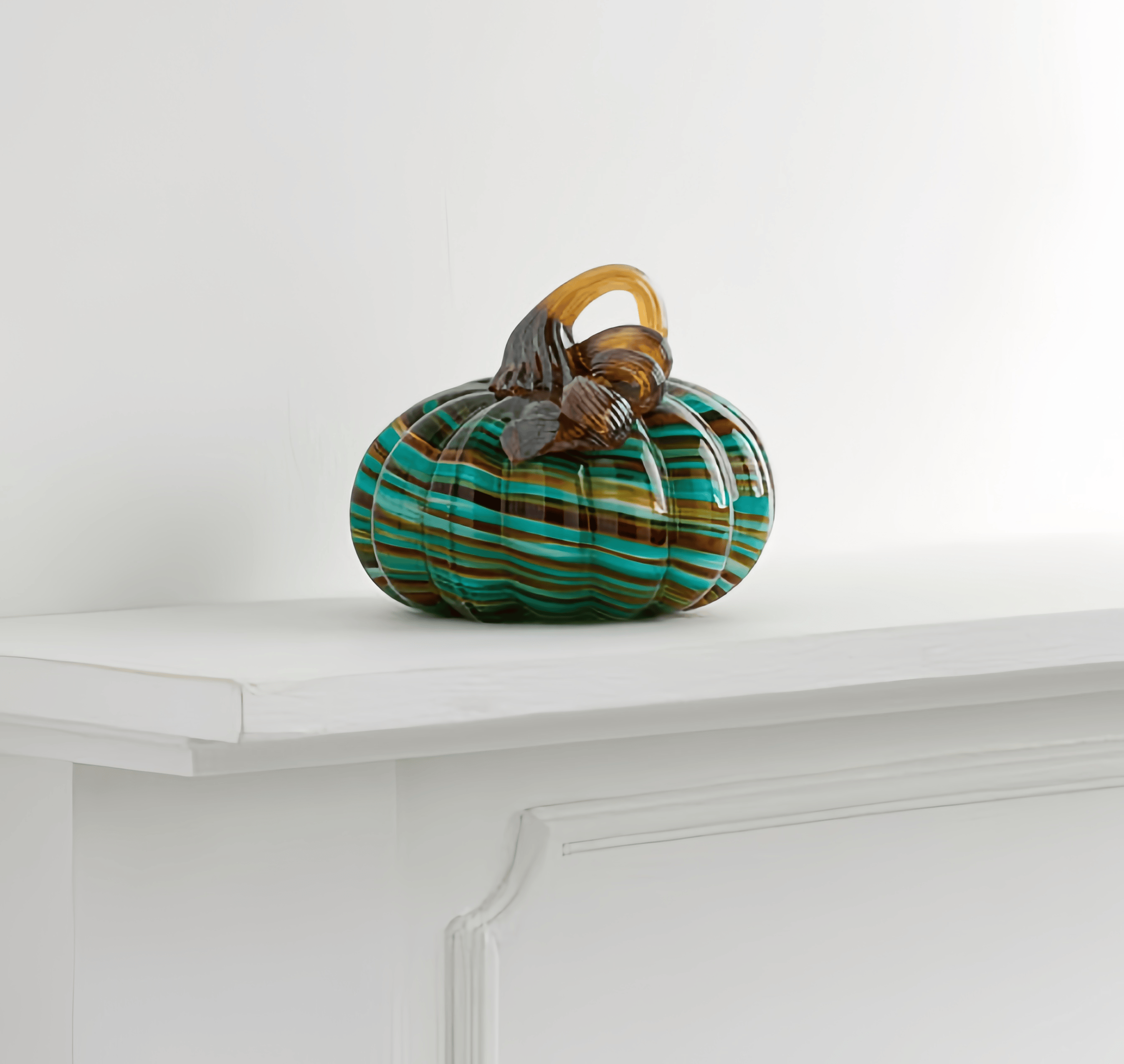 Modern Handblown Glass Pumpkin Decor