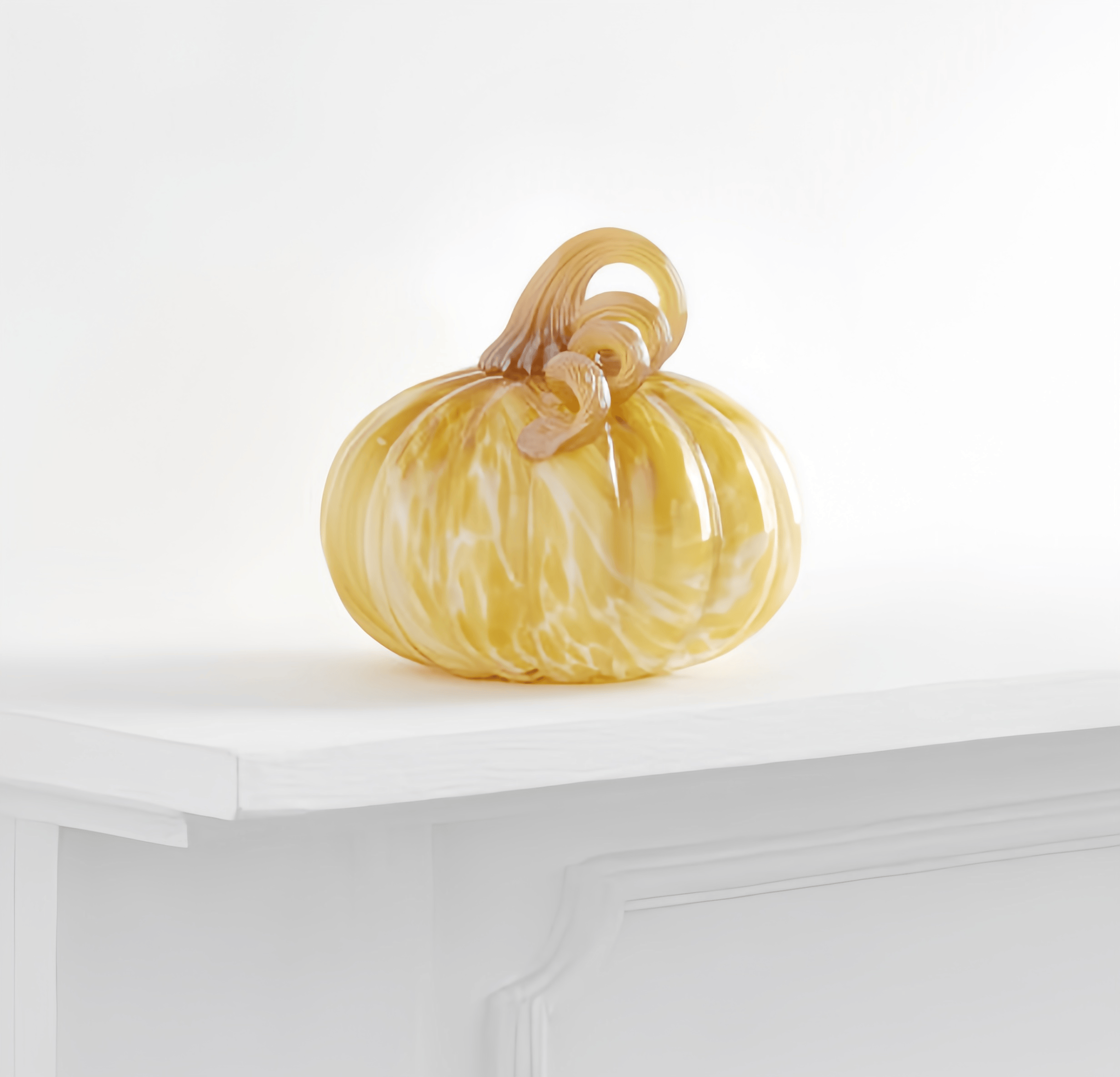 Modern Handblown Glass Pumpkin Decor