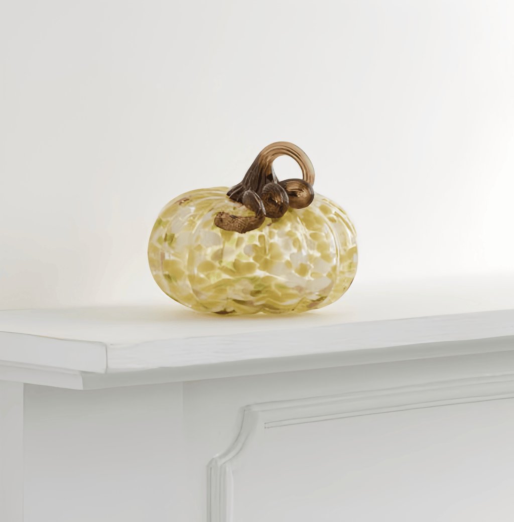Modern Handblown Glass Pumpkin Decor