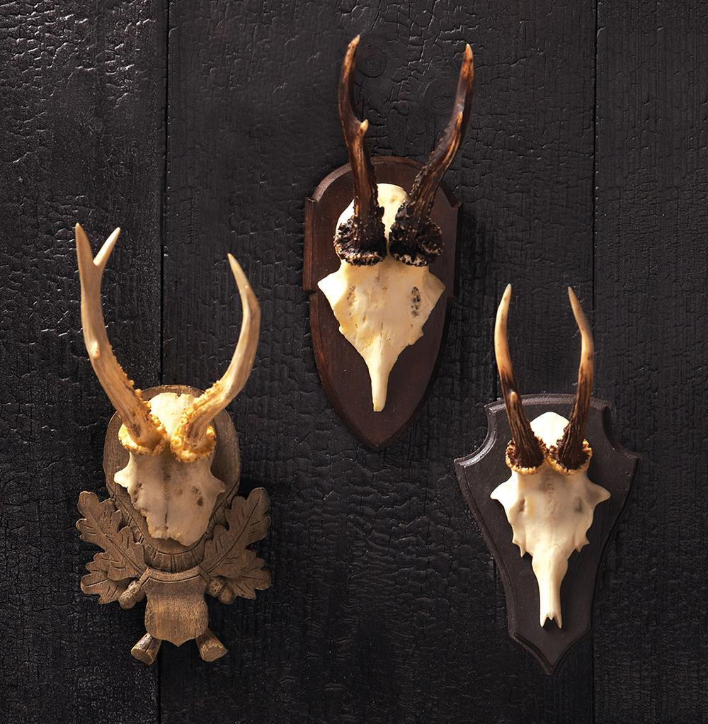 Alsace Hunt Club Reproduction Antler Wall Mount Trophy Set of 3