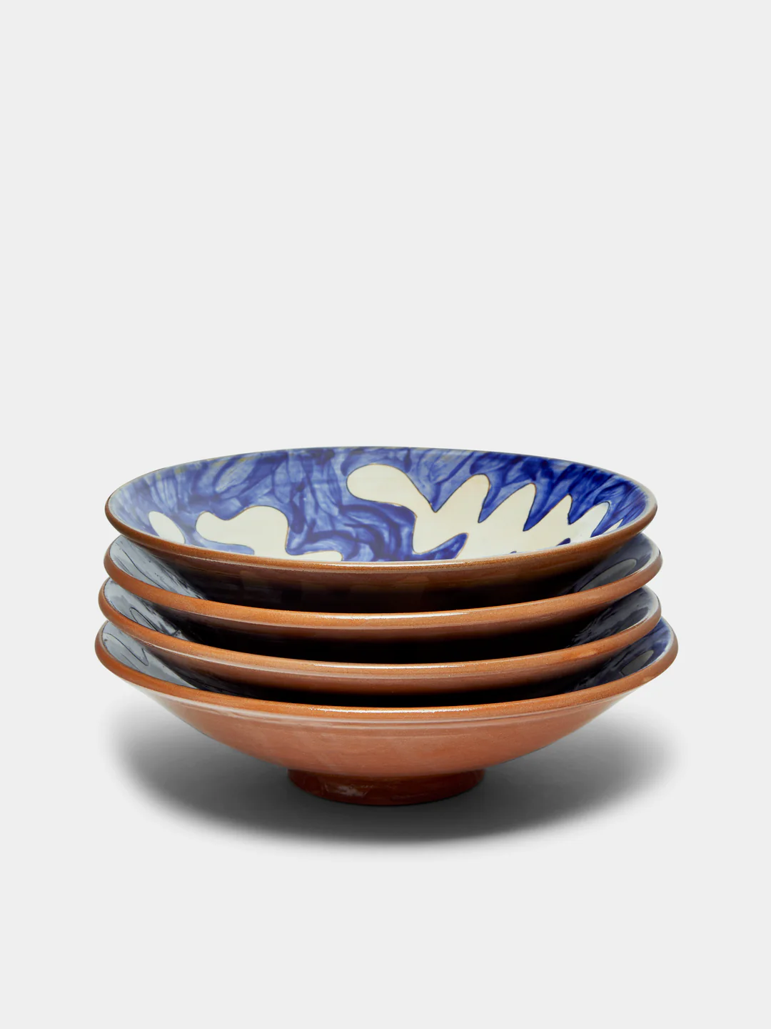 Anut Cairo Stencil Hand-Painted Ceramic Pasta Bowls (Set of 4)