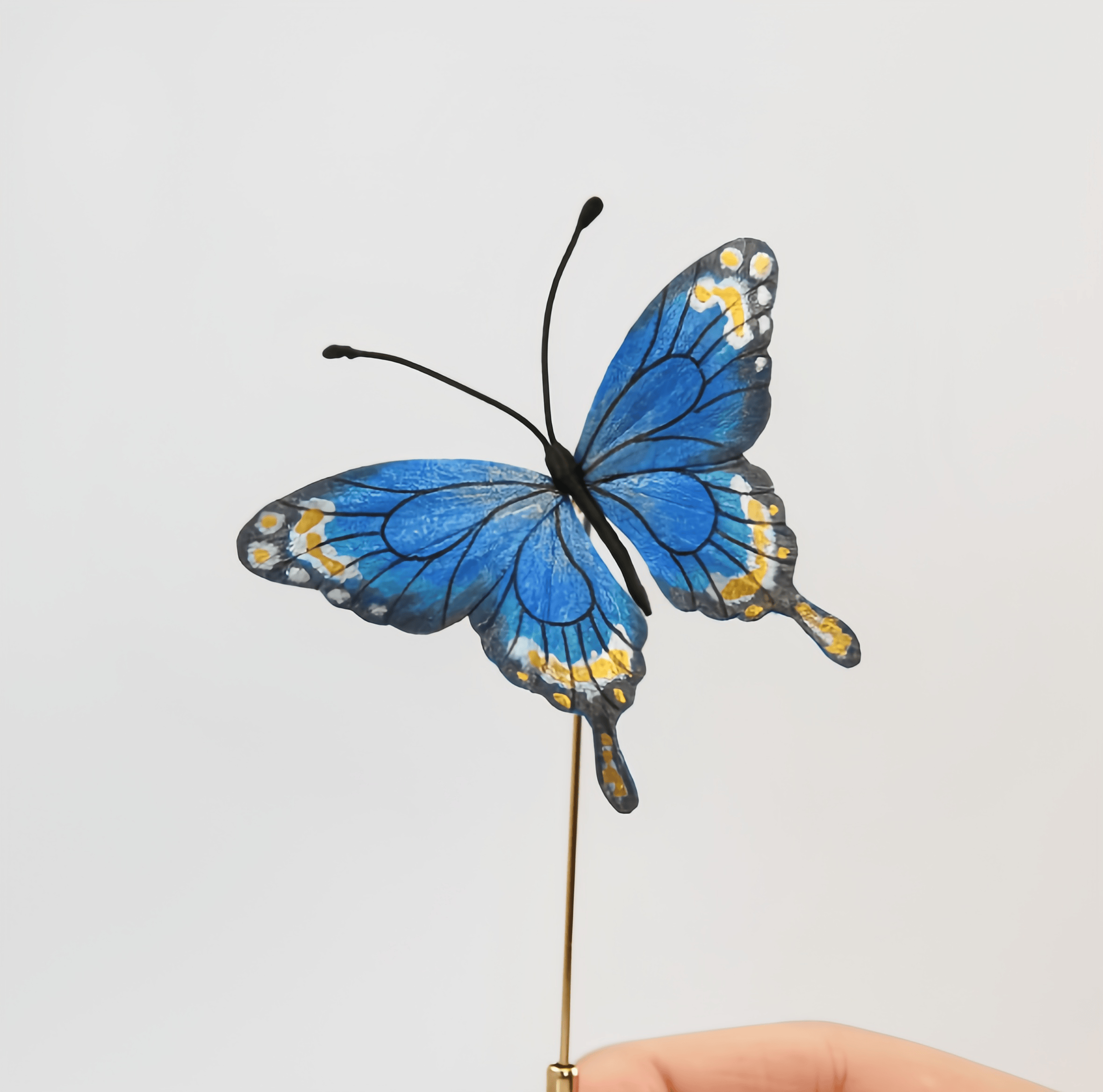 Handcrafted Heritage Fluttering Butterfly Green & Blue Color