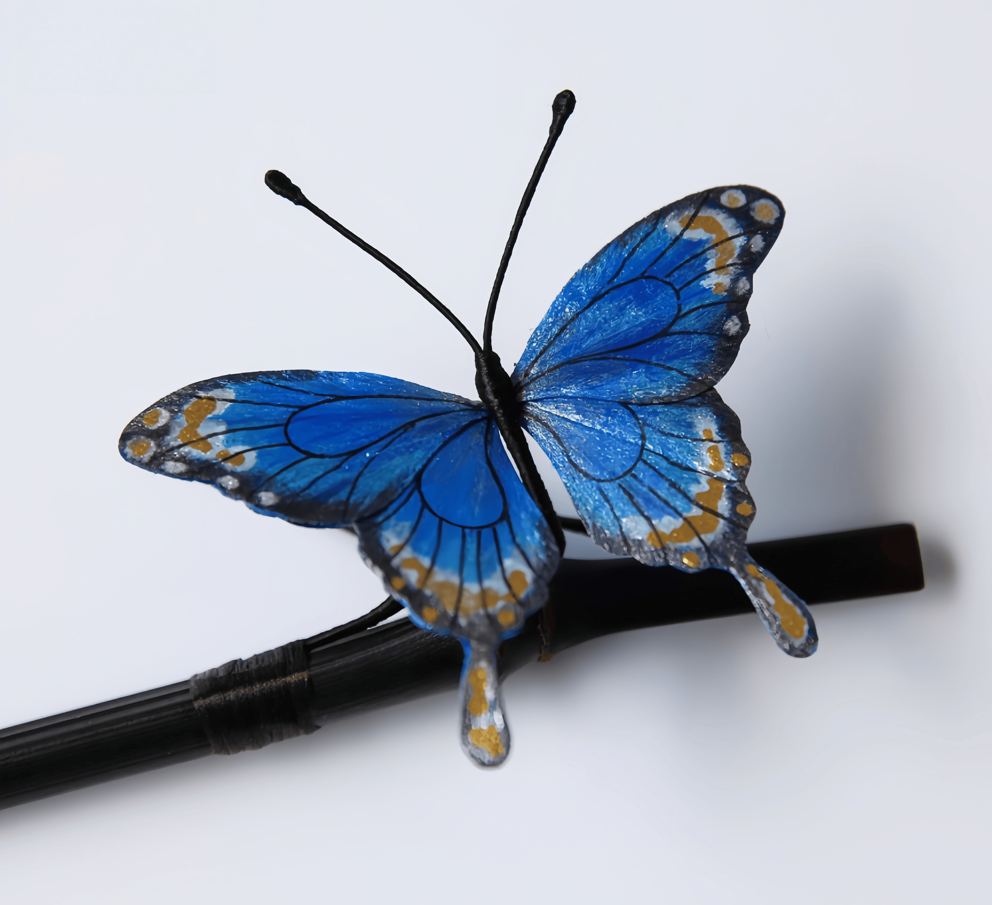 Handcrafted Heritage Fluttering Butterfly Green & Blue Color