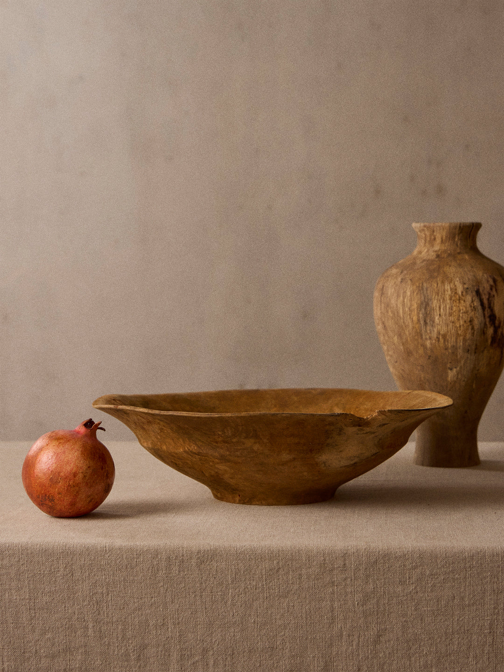 Iida Woodturning Hand-Turned Cherry Wood Earth-Finish Bowl