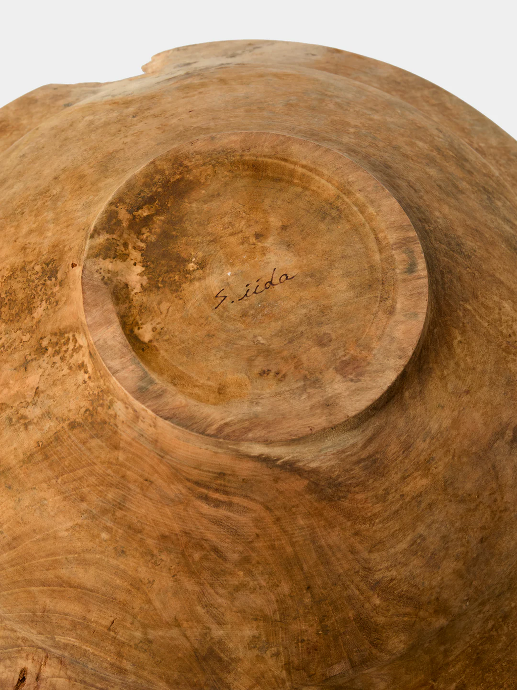 Iida Woodturning Hand-Turned Cherry Wood Earth-Finish Bowl