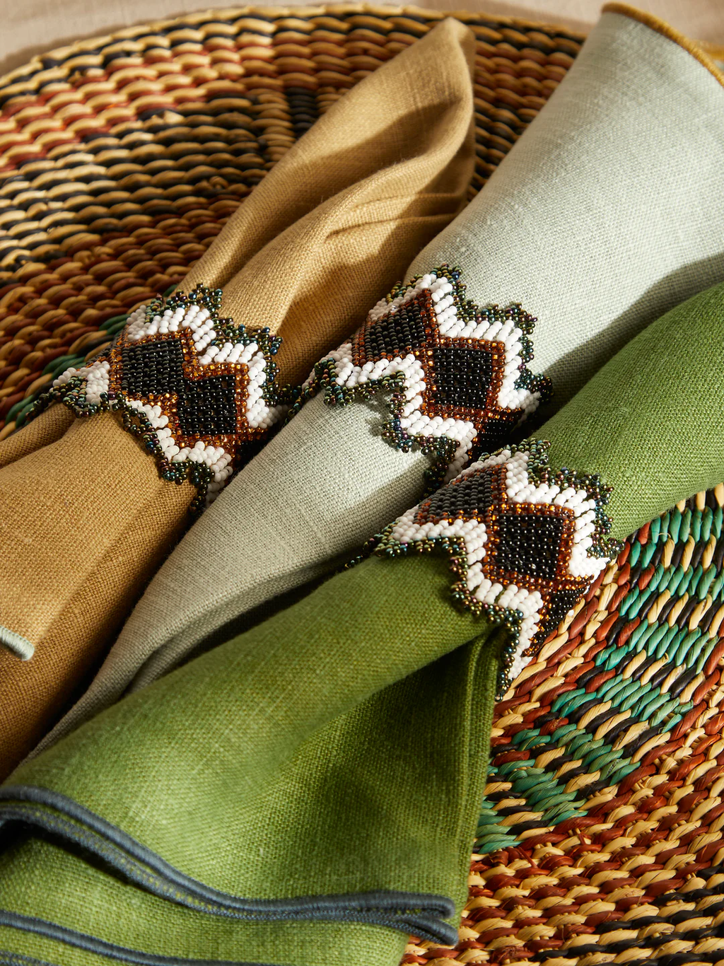 CasaLatina Beaded Napkin Rings (Set of 4)