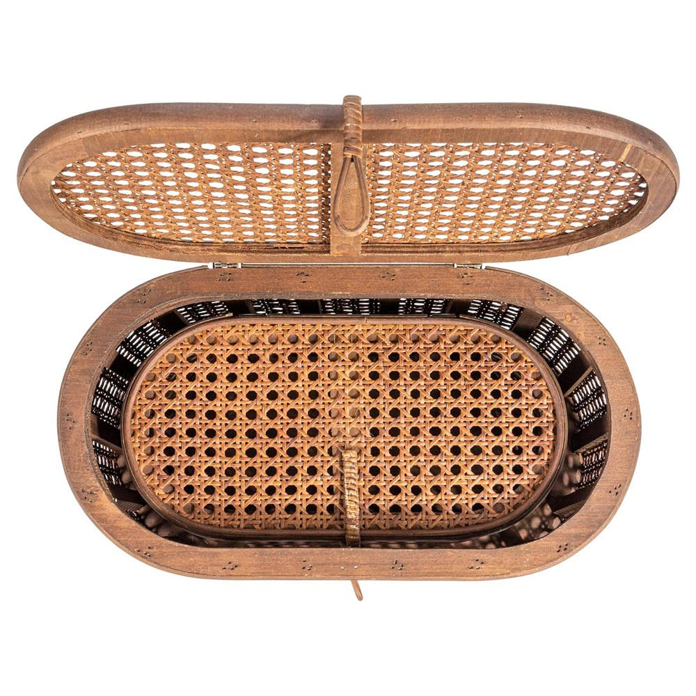 Myrtle Coastal Beach Dark Brown Rattan Decorative Box Set of 2