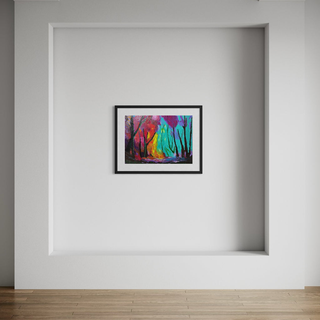 One Of A Kind Original Oil painted | Colorful Forest Landscape Art (27.5 × 19.6 in)