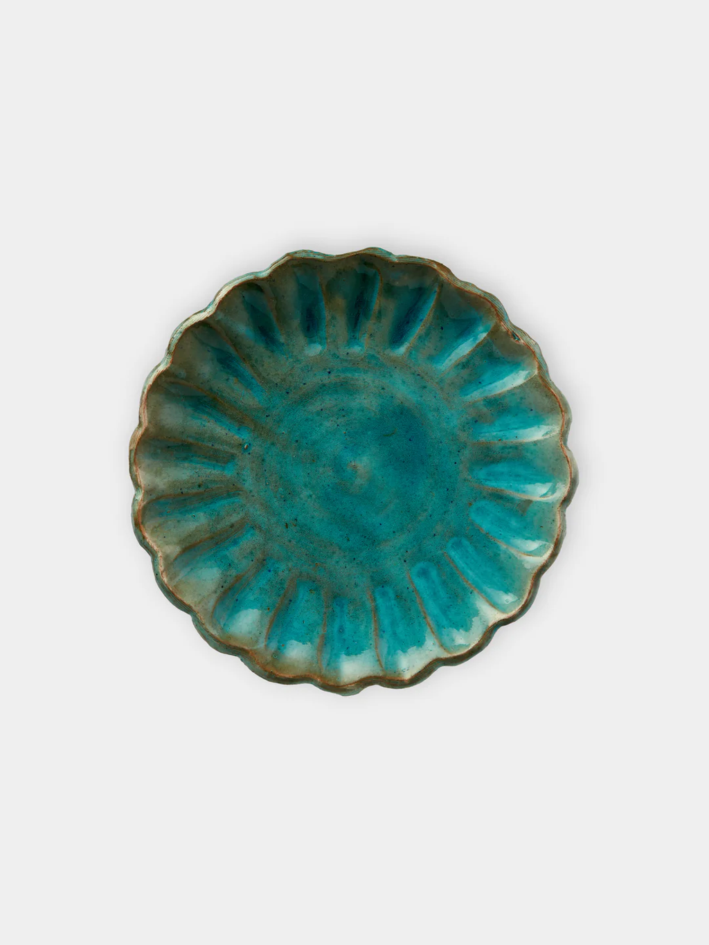 Anut Cairo Scallop Hand-Painted Ceramic Salad / Dessert Plates – 8in/20cm (Set of 4)