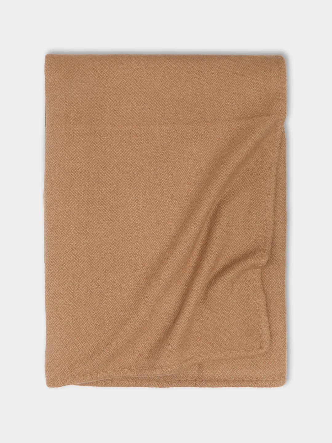 Denis Colomb Gobi Stitched-Edge Camel Wool King-Size Blanket (110in/2.8m)