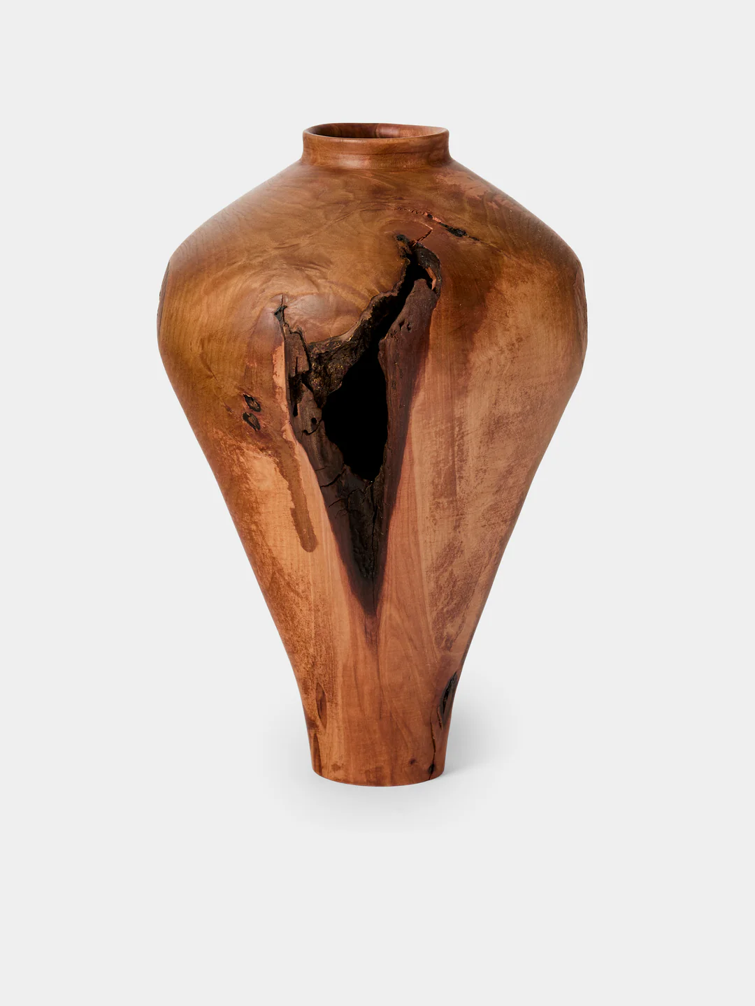 Iida Woodturning Hand-Turned Bayberry Oil-Finish Vase (13in/33cm)