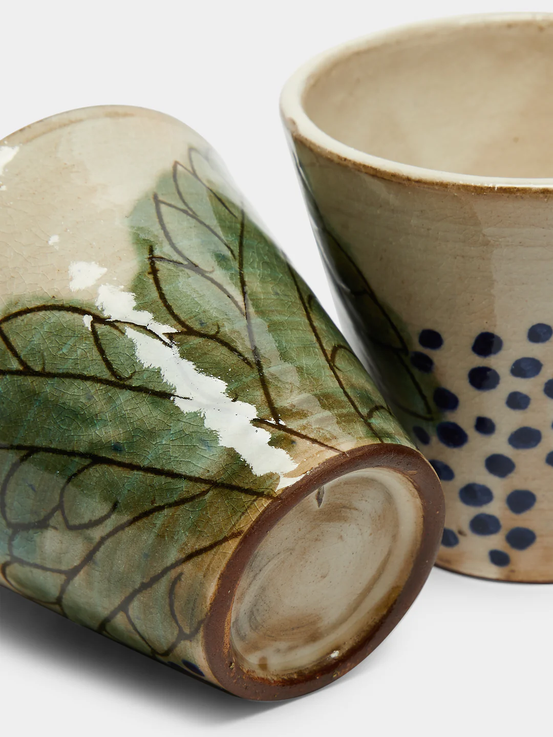 Anut Cairo Leaves Hand-Painted Ceramic Espresso Cups (Set of 4)