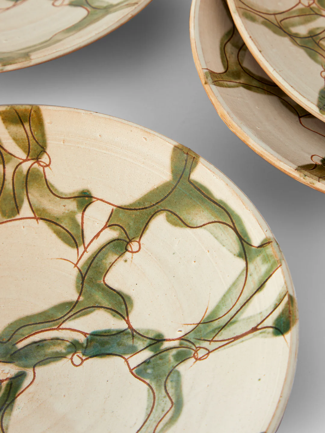 Anut Cairo Cotton Flower Hand-Painted Ceramic Salad / Dessert Plates – 8in/20cm (Set of 4)