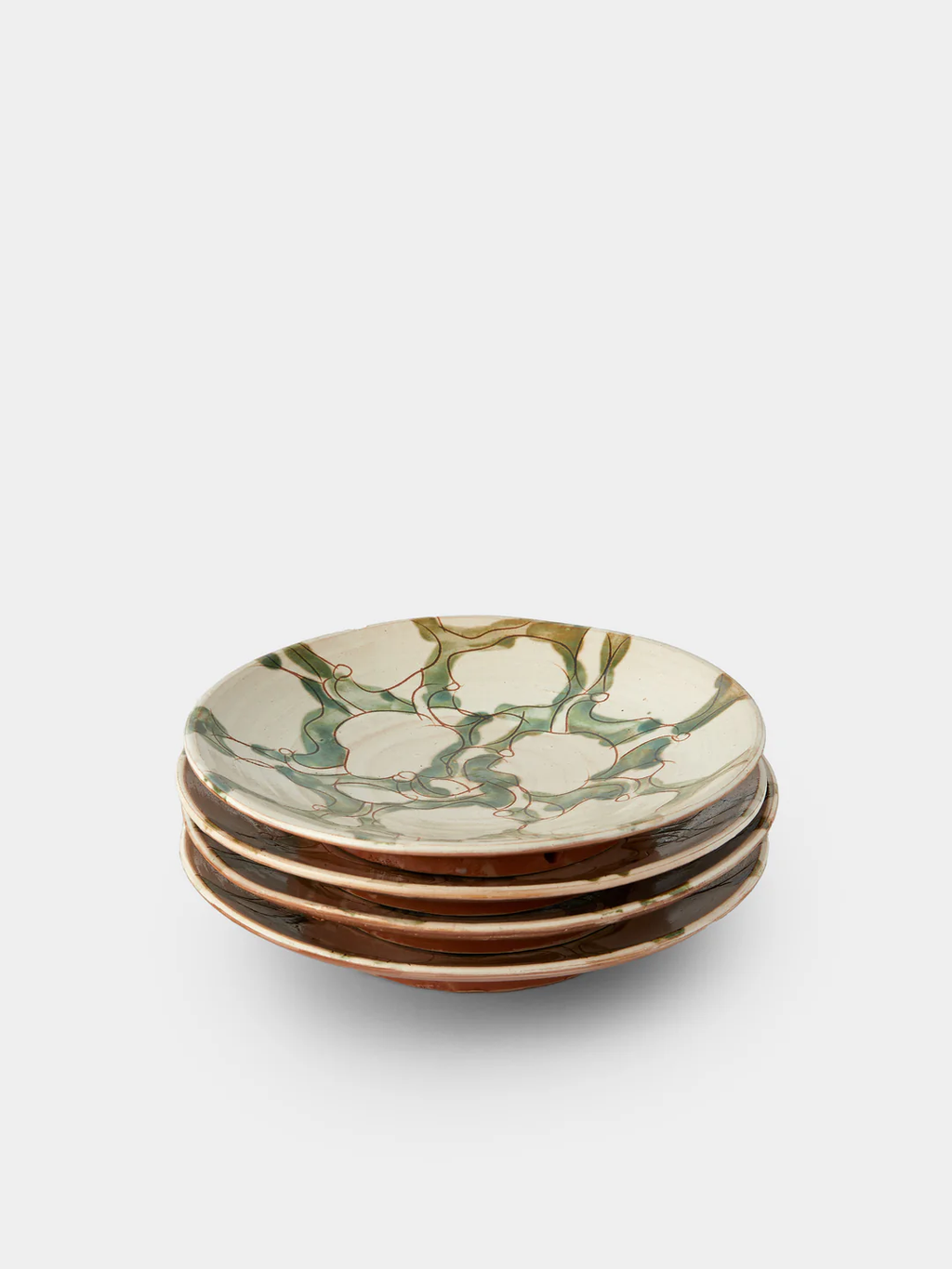 Anut Cairo Cotton Flower Hand-Painted Ceramic Salad / Dessert Plates – 8in/20cm (Set of 4)