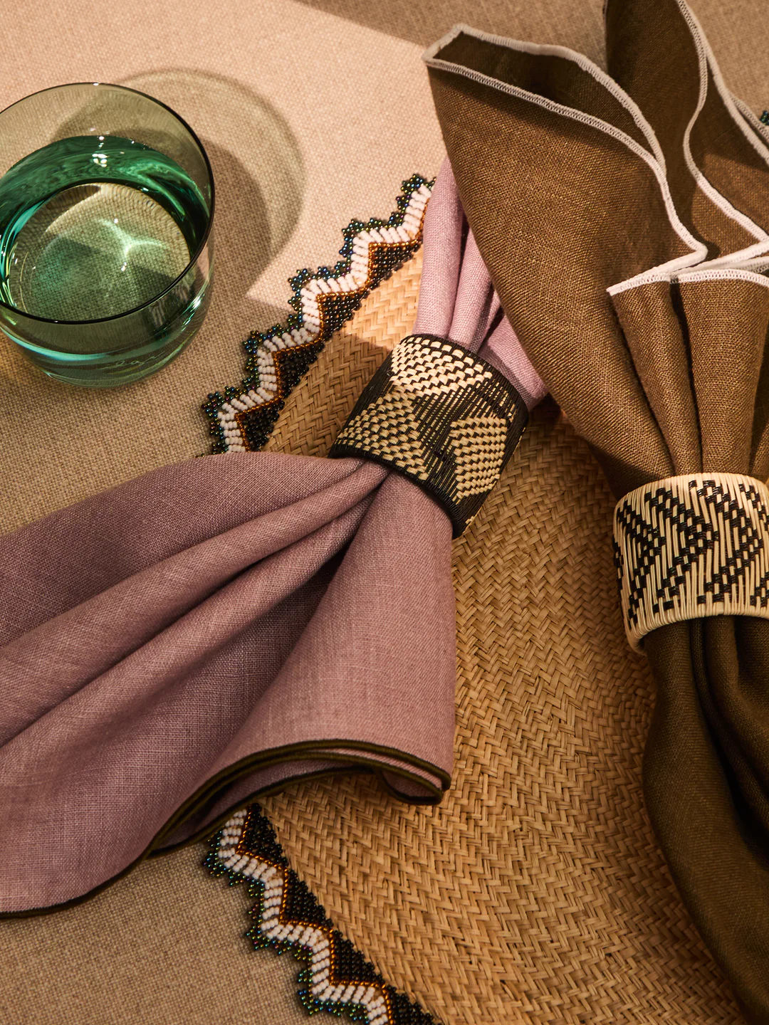 CasaLatina Pacifico Handwoven Werregue Palm Napkin Rings (Set of 4)