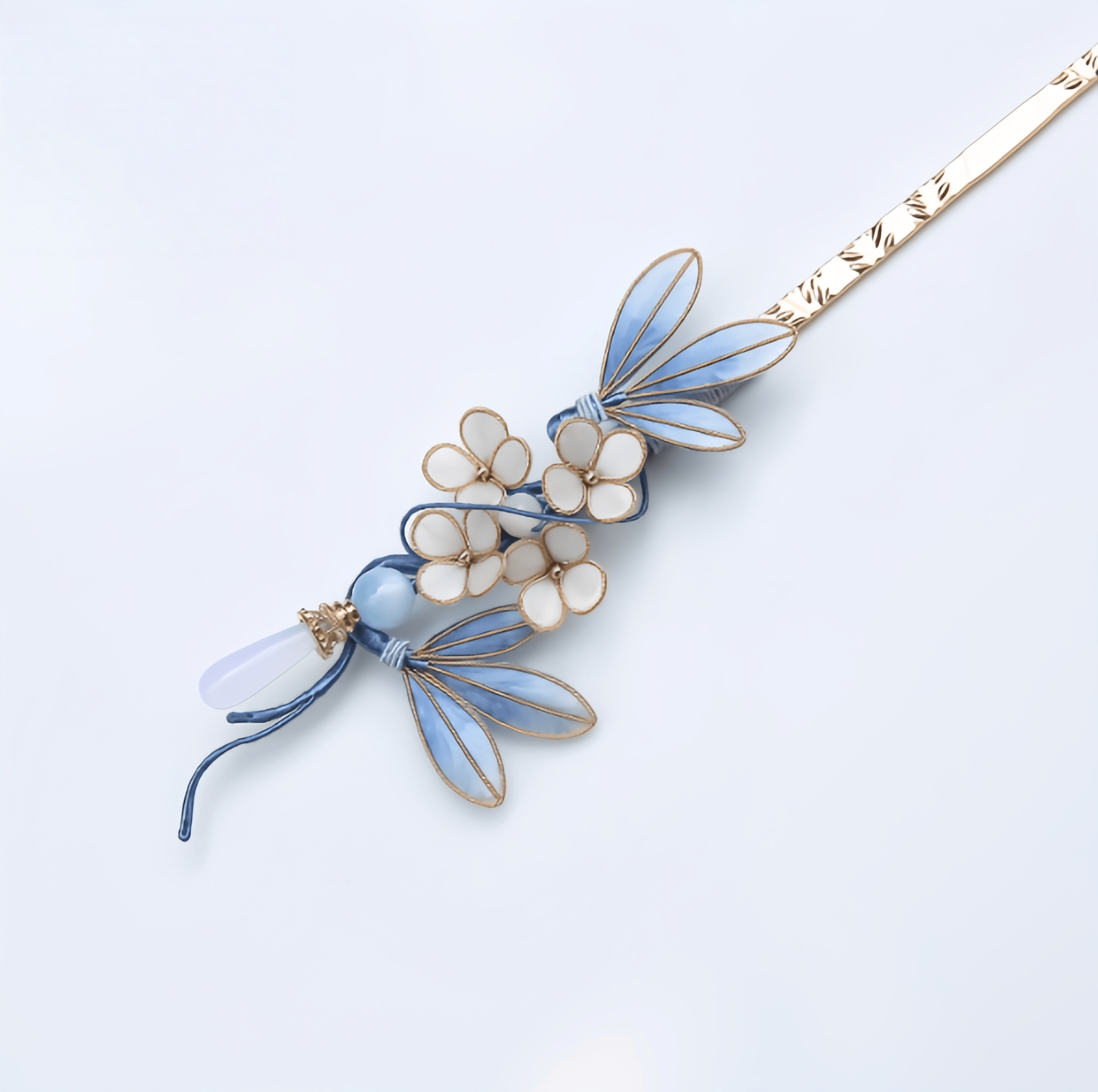 Handcrafted Heritage Blue & White Porcelain Hair Stick