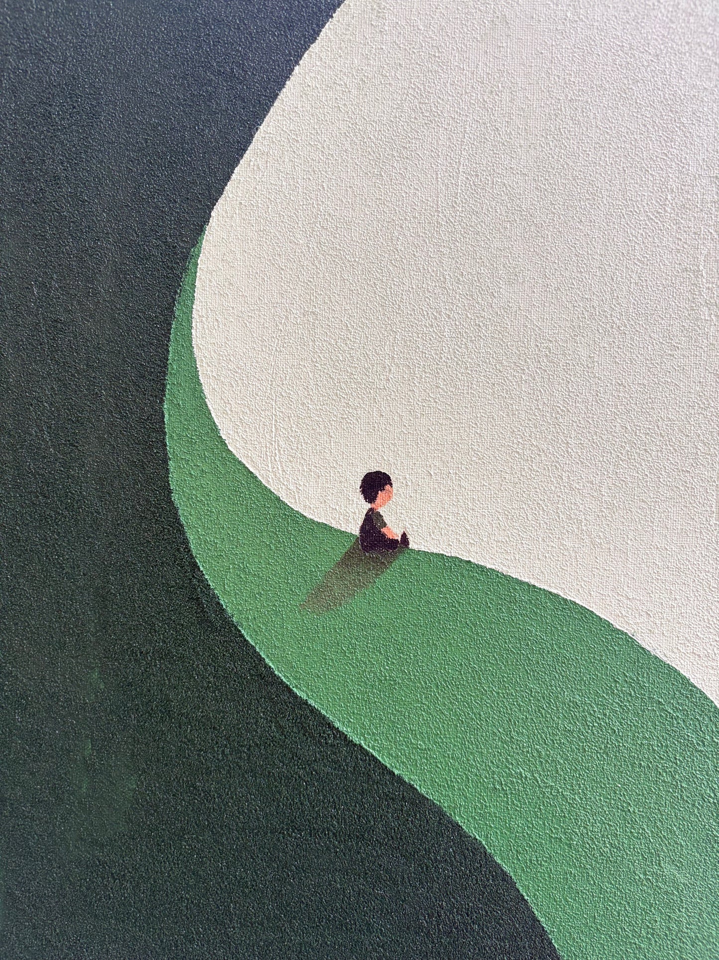 The Silent Path" | Original Textured Acrylic & Quartz Sand Painting - 12x16 By Jane