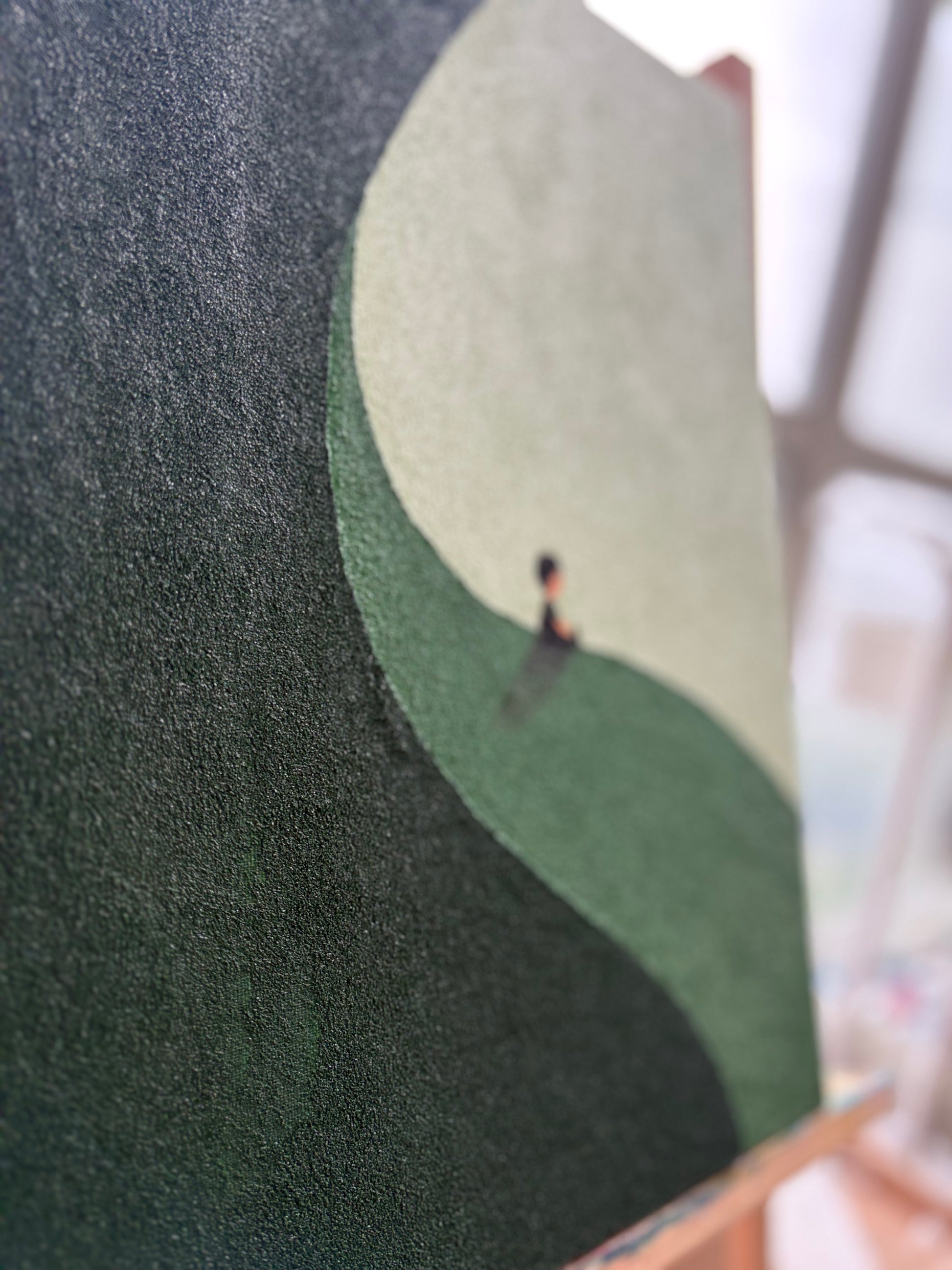 The Silent Path" | Original Textured Acrylic & Quartz Sand Painting - 12x16 By Jane